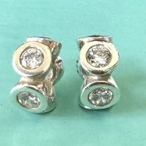 Genuine Pandora Sterling Silver Circle Lights Clear CZ  Spacer Charm